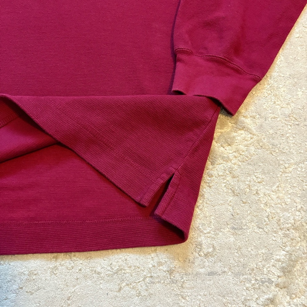 Nautica Men's Burgundy Long Sleeve Waffle Knit Henley Shirt Size Xlarge - Picture 7 of 11